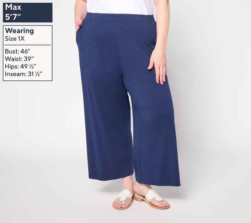 Denim & Co. Beach Jersey Petite Pull-On Crop Pant — View 10