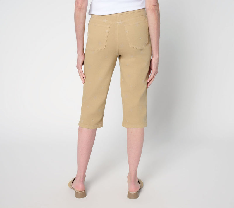 Denim & Co. Petite Color Classic Stretch Star Print Skimmer — View 3