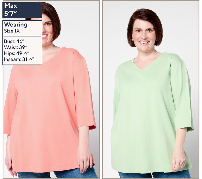 Denim & Co. Essentials Regular Cotton Jersey 2-Pack Tunic — View 8