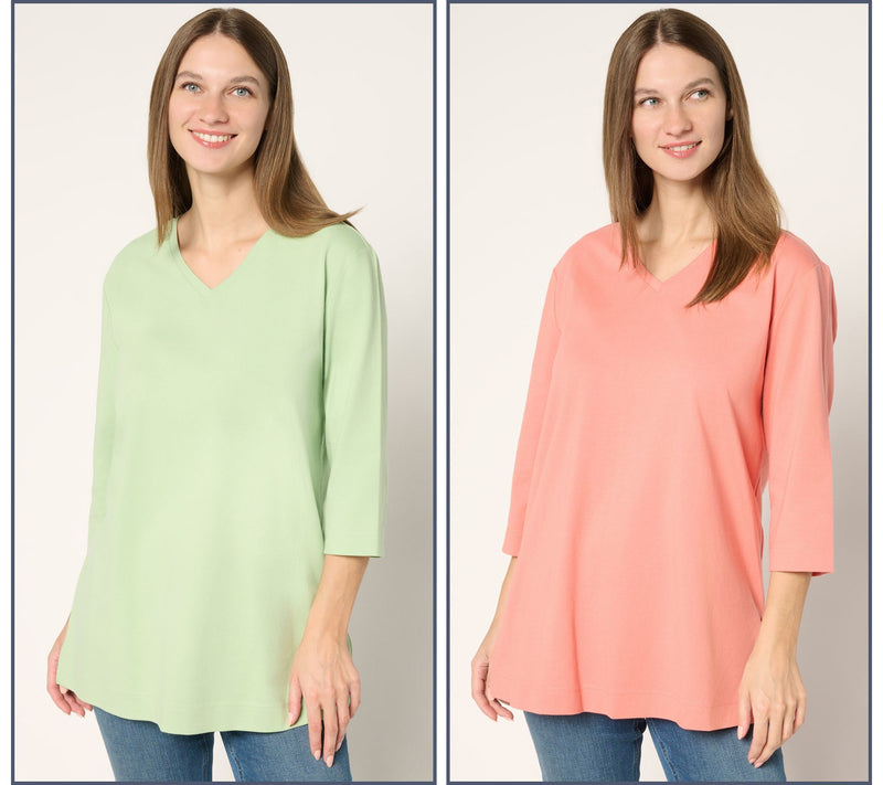 Denim & Co. Essentials Regular Cotton Jersey 2-Pack Tunic — View 5