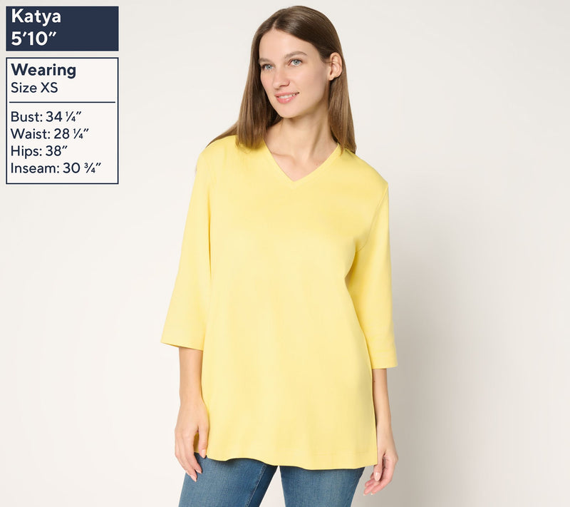 Denim & Co. Essentials Petite Cotton Jersey 2-Pack Tunic — View 3