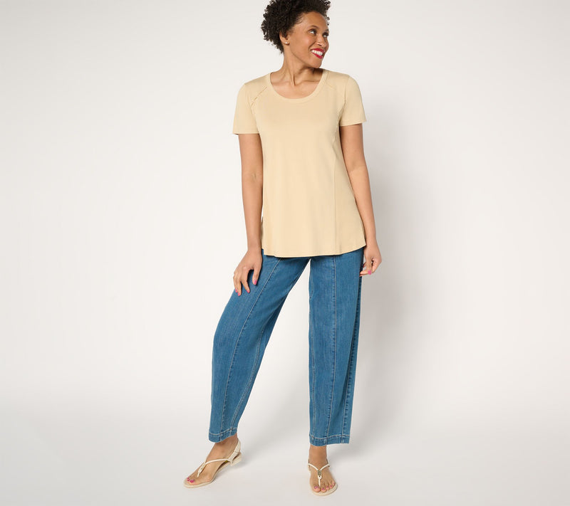 LOGO Principles by Lori Goldstein Mix Media Side Seam Tee — View 9