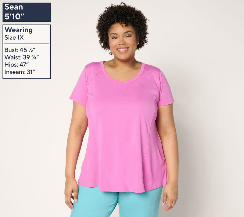 LOGO Principles by Lori Goldstein Mix Media Side Seam Tee — View 6