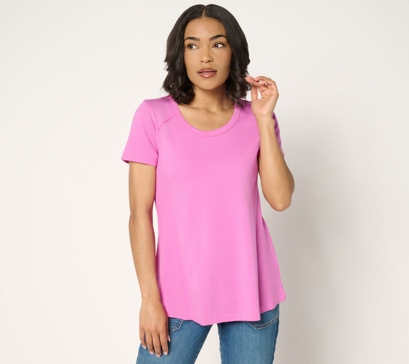 LOGO Principles by Lori Goldstein Mix Media Side Seam Tee — View 5