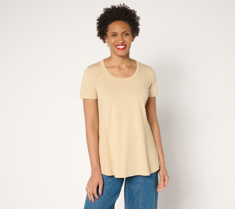 LOGO Principles by Lori Goldstein Mix Media Side Seam Tee — Main view