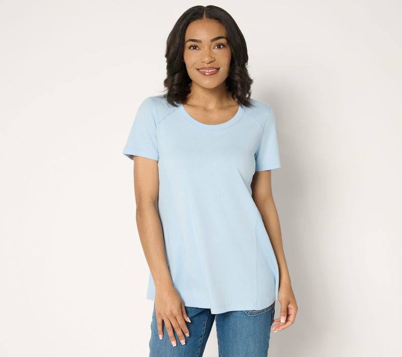 LOGO Principles by Lori Goldstein Mix Media Side Seam Tee — View 3