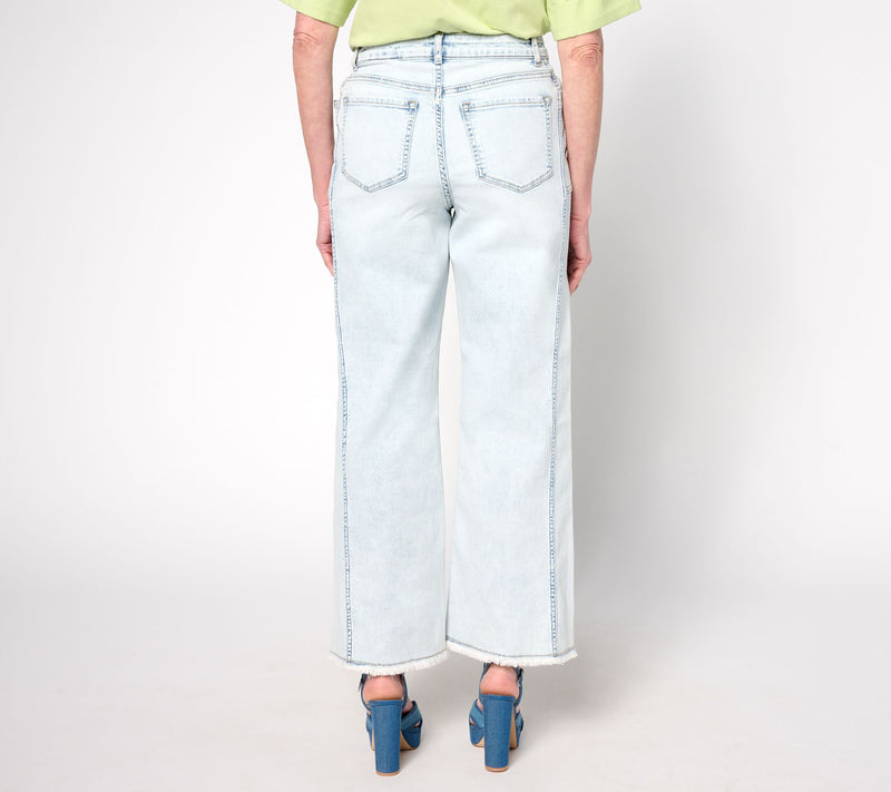LOGO by Lori Goldstein Regular Full Length Wide Leg Jeans — View 8
