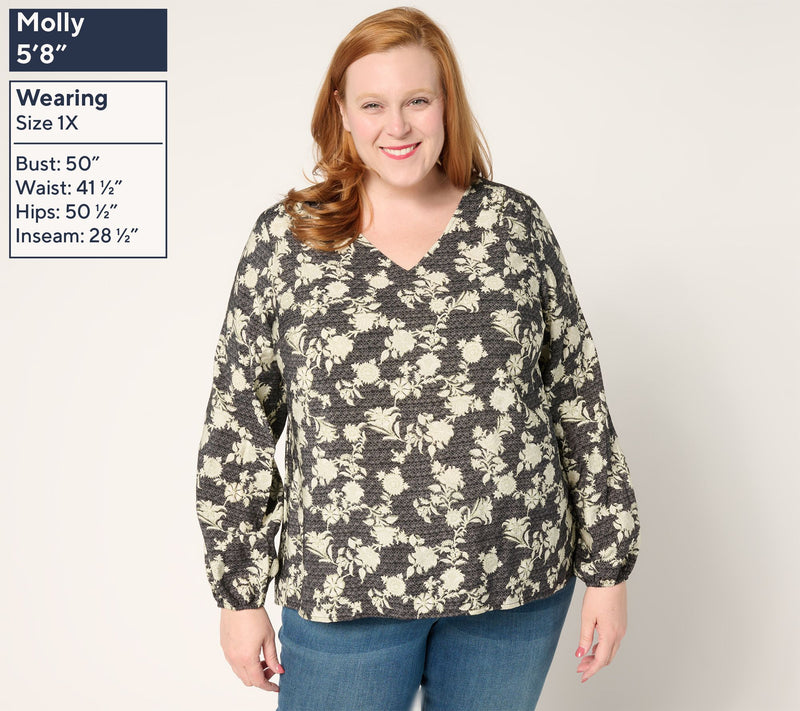 Peace Love World Boheme Printed Pleat Back Blouse — View 2