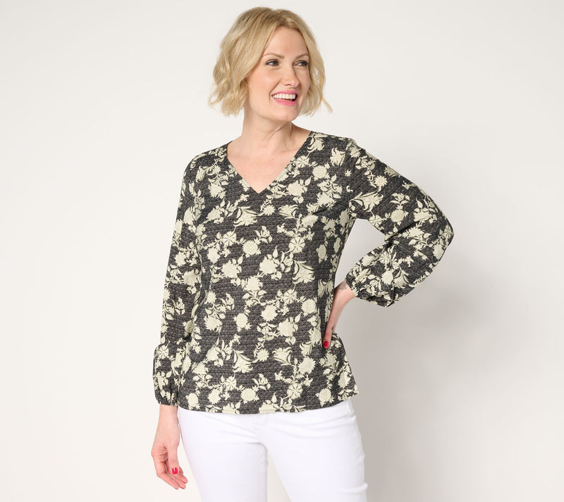 Peace Love World Boheme Printed Pleat Back Blouse — View 12