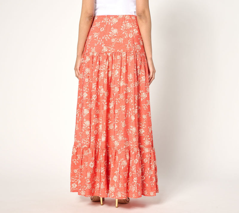 Peace Love World Boheme Regular Printed Tiered  Maxi Skirt — View 10