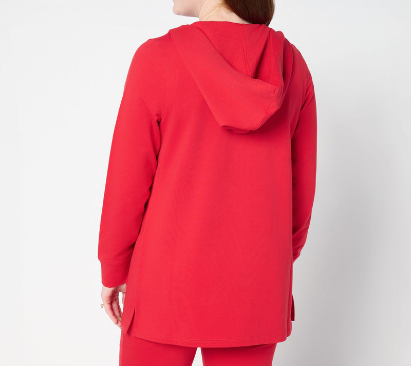 Denim & Co. Active Regular French Terry Zip-Up Tunic w/ Star Detail — View 9