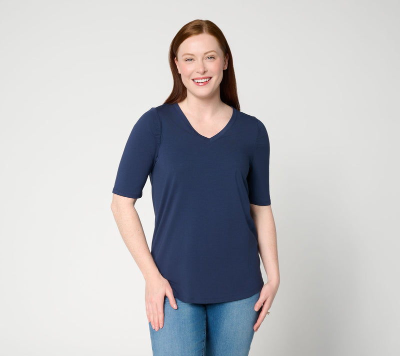 AnyBody Cozy Knit Elbow Puff Sleeve Knit Top — View 5