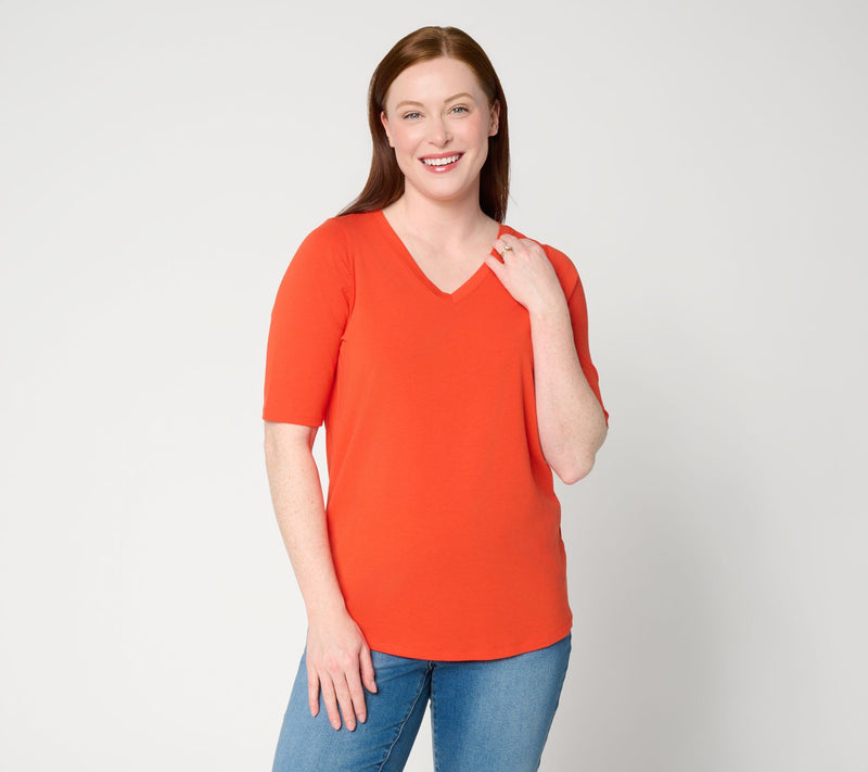 AnyBody Cozy Knit Elbow Puff Sleeve Knit Top — View 7