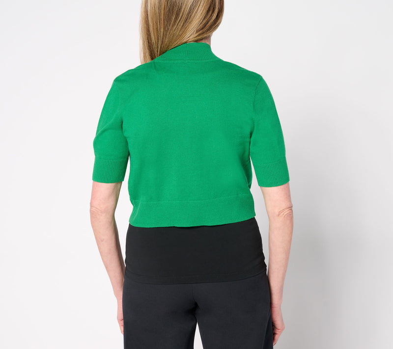 Isaac Mizrahi Live! Essentials Elbow Sleeve Bolero Sweater — View 4