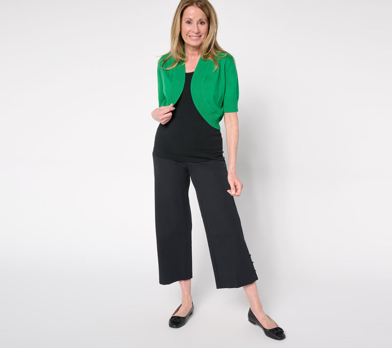 Isaac Mizrahi Live! Essentials Elbow Sleeve Bolero Sweater — View 5
