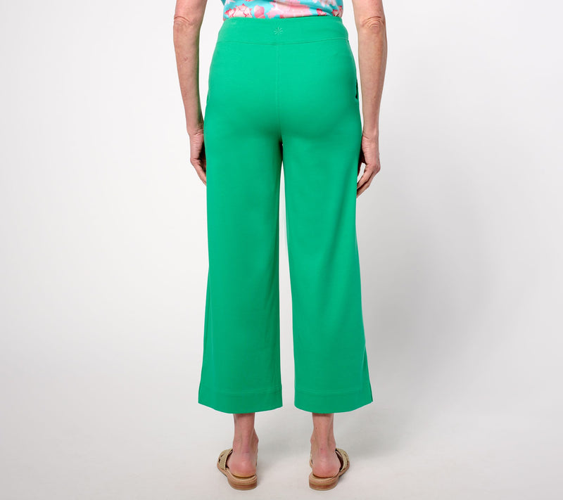 Isaac Mizrahi Live! Regular Essentials Pima Cotton Culotte Pants — View 4