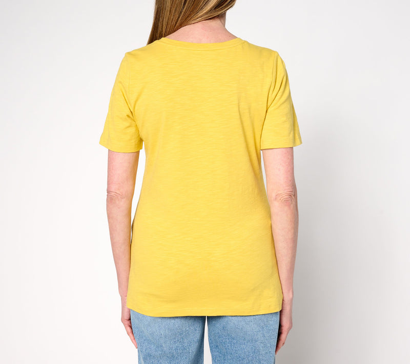 Denim & Co. Essentials 2-Pack Textured Knit Tulip Hem Tops — View 12