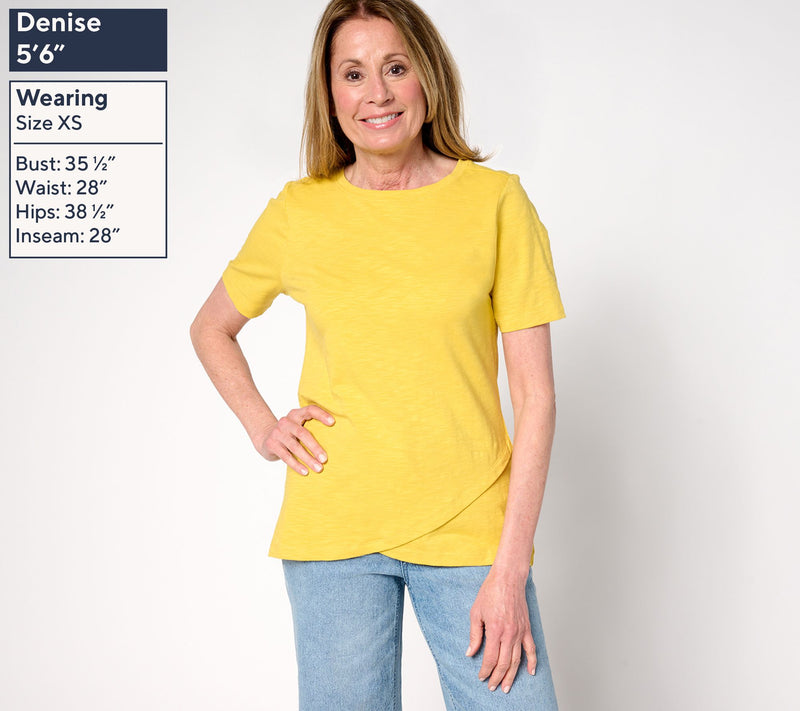 Denim & Co. Essentials 2-Pack Textured Knit Tulip Hem Tops — View 11