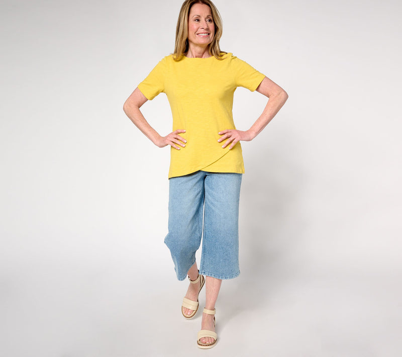 Denim & Co. Essentials 2-Pack Textured Knit Tulip Hem Tops — View 13