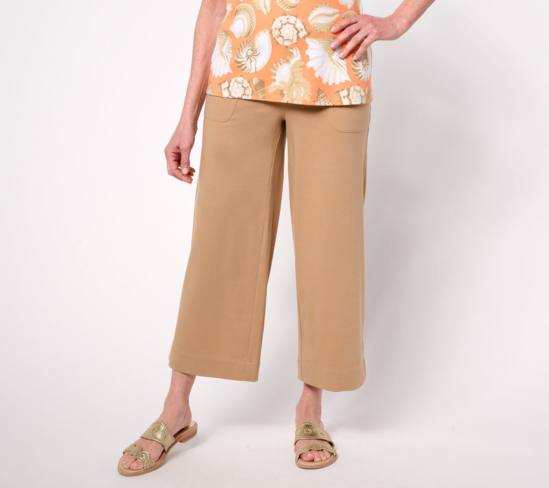 Isaac Mizrahi Live! Tall Essentials Pima Cotton Culotte Pants — View 14