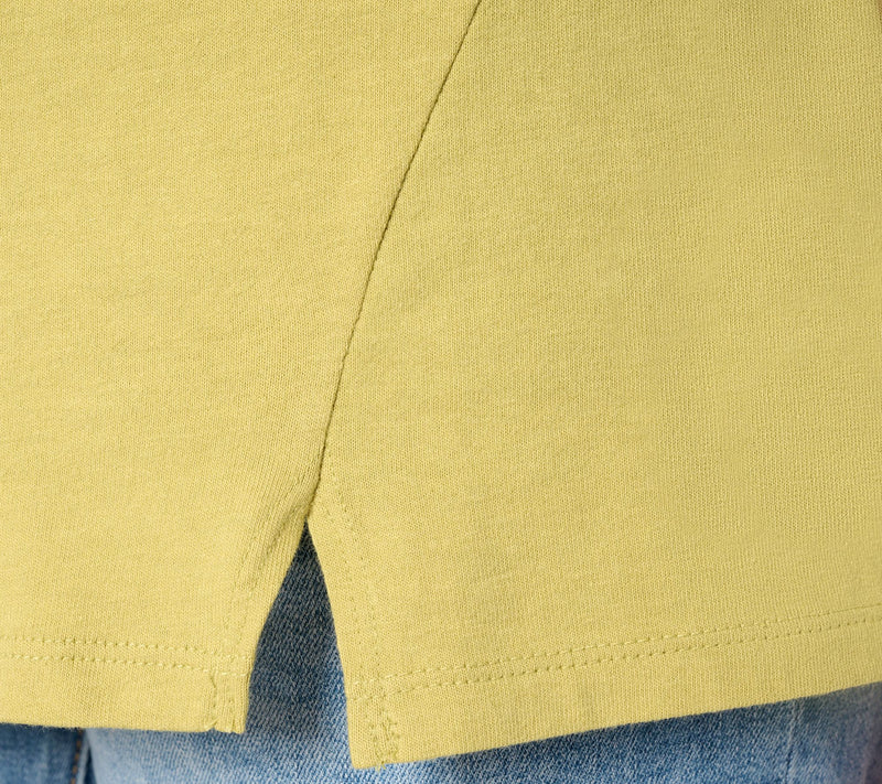 Denim & Co. Essentials True Cotton V-Neck Top with Slit Hem — View 14