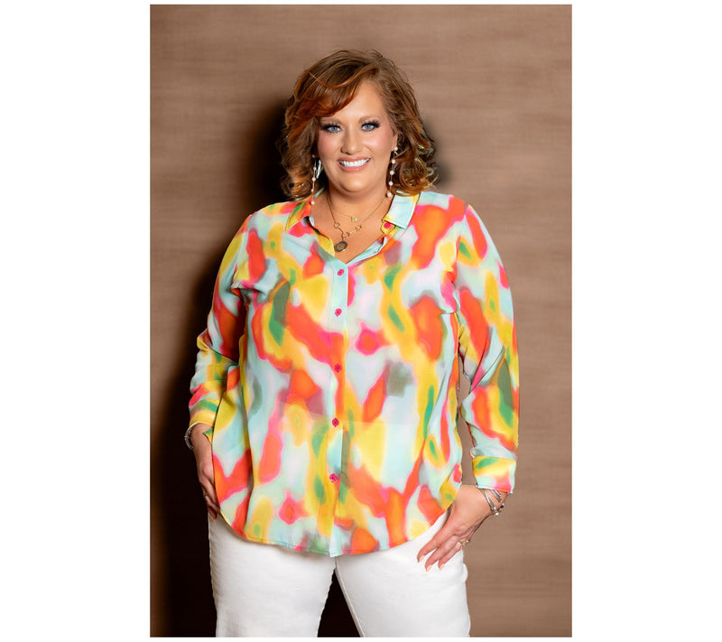 Brandis Dress Out Loud Serving the Curvy Bestie Printed Shirt — View 7