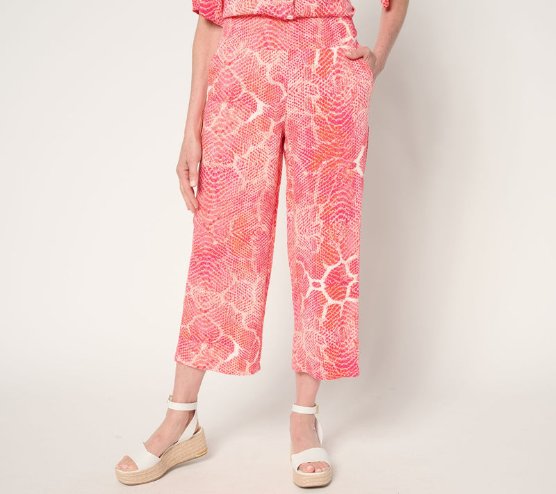 Brandis Dress Out Loud Petite Printed Cropped Pants with Pockets — Main view