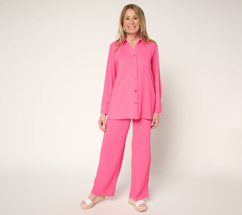 Brandis Dress Out Loud Reg Caribbean Crinkle Wide Leg Pants — View 11