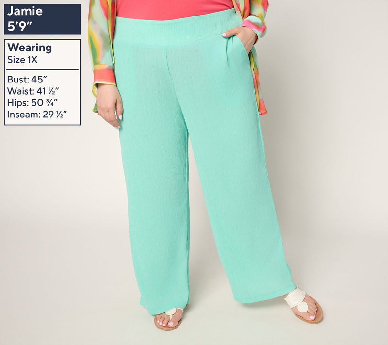 Brandis Dress Out Loud Pet Caribbean Crinkle Wide Leg Pants — View 2