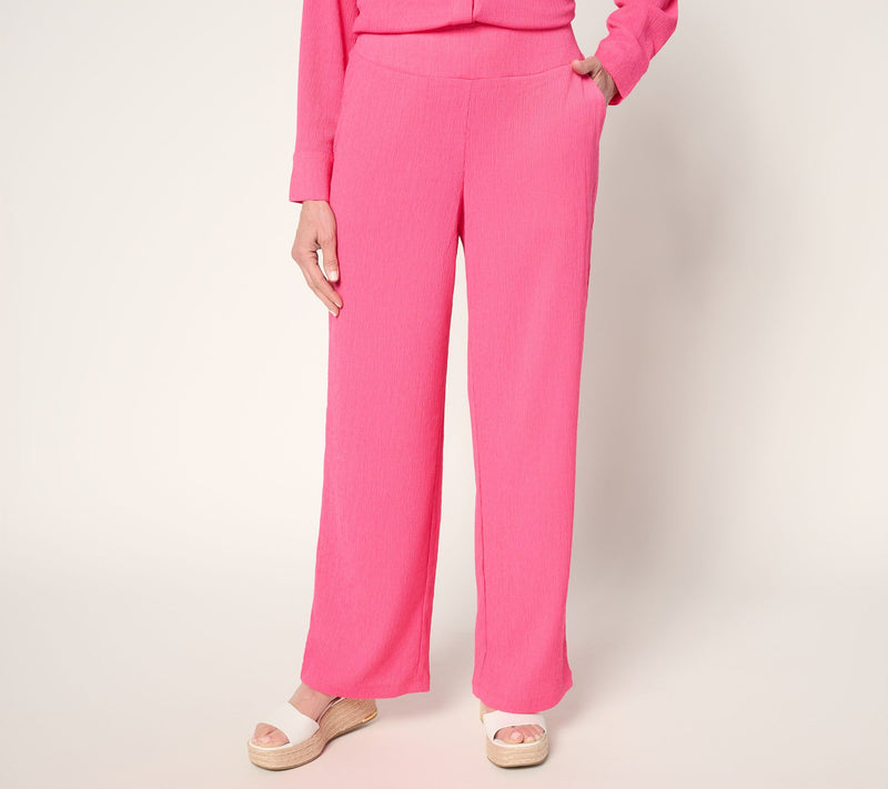 Brandis Dress Out Loud Tall Caribbean Crinkle Wide Leg Pants — Main view