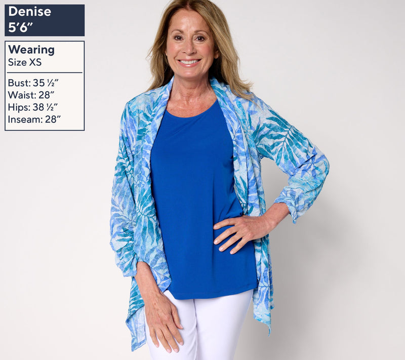 Susan Graver Petite Textured Woven Cardigan & Knit Tank Set — View 15
