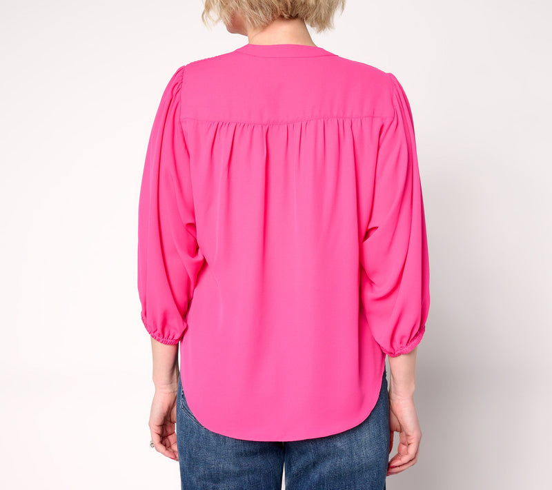 nicole by Nicole Miller Crepe Chiffon Dolman Sleeve Blouse — View 11