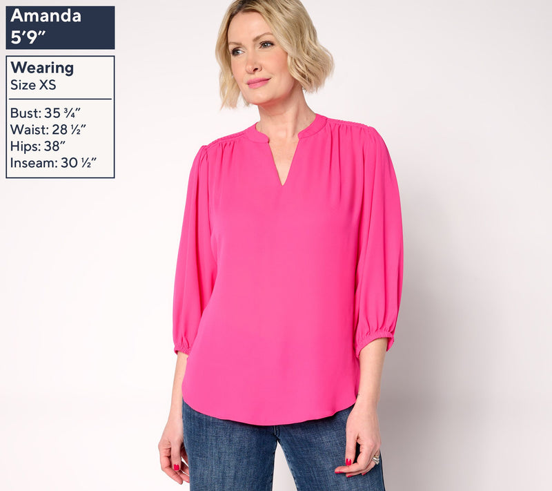 nicole by Nicole Miller Crepe Chiffon Dolman Sleeve Blouse — View 10