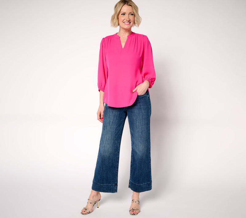 nicole by Nicole Miller Crepe Chiffon Dolman Sleeve Blouse — View 12