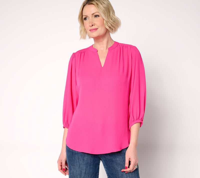 nicole by Nicole Miller Crepe Chiffon Dolman Sleeve Blouse — View 5
