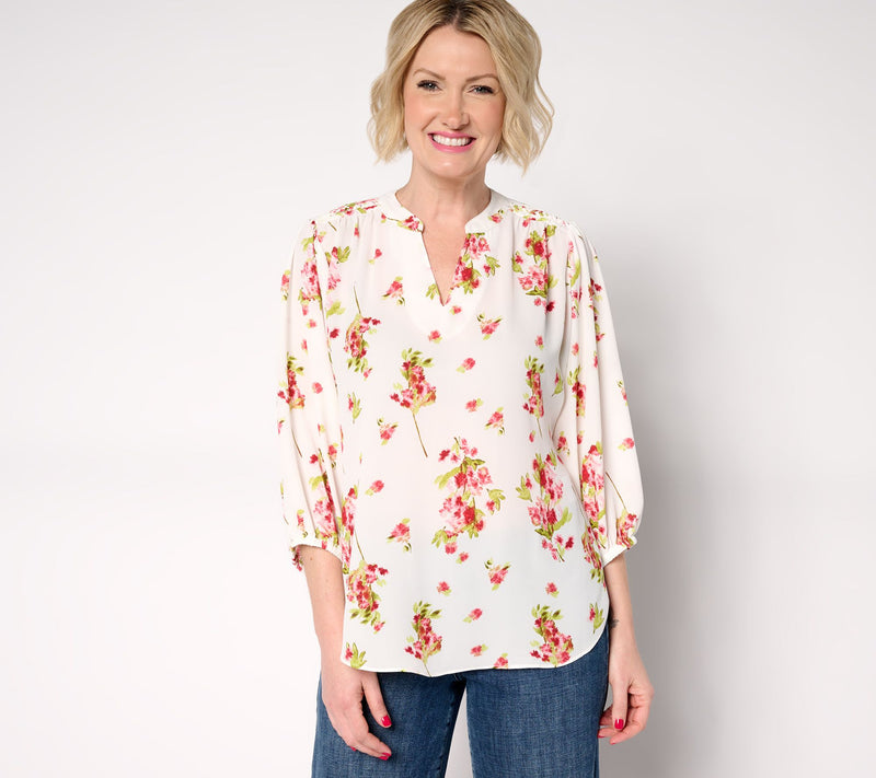 nicole by Nicole Miller Crepe Chiffon Dolman Sleeve Blouse — View 7