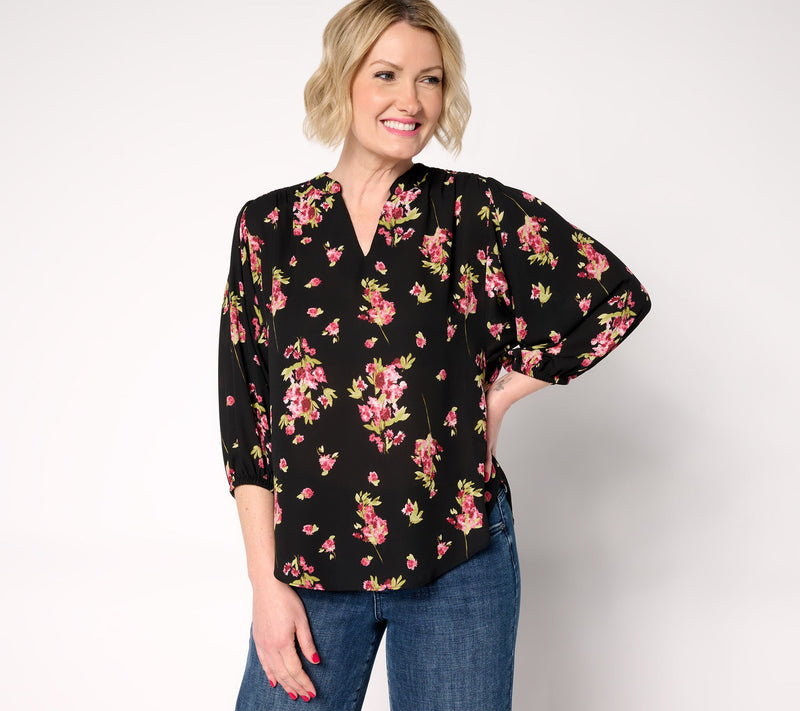 nicole by Nicole Miller Crepe Chiffon Dolman Sleeve Blouse — View 9