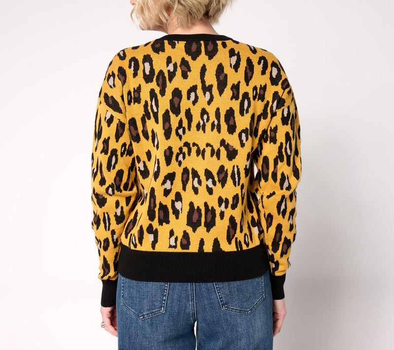 nicole by Nicole Miller Embellished Jacquard Sweater — View 10
