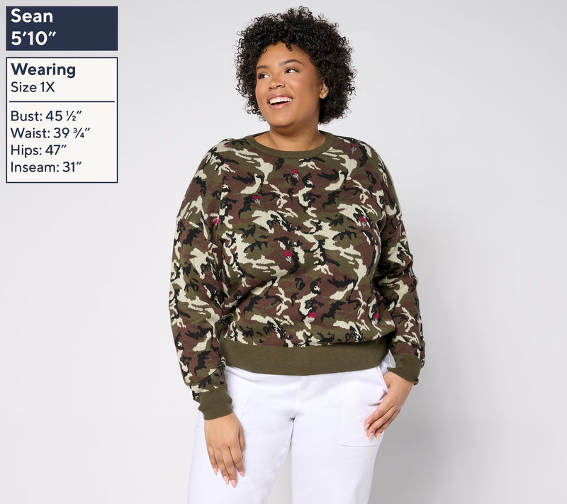 nicole by Nicole Miller Embellished Jacquard Sweater — View 8