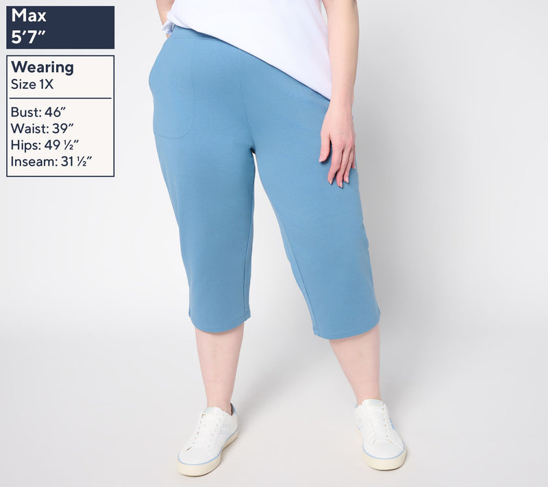 Denim & Co. Petite EasyWear French Terry Capri — View 16