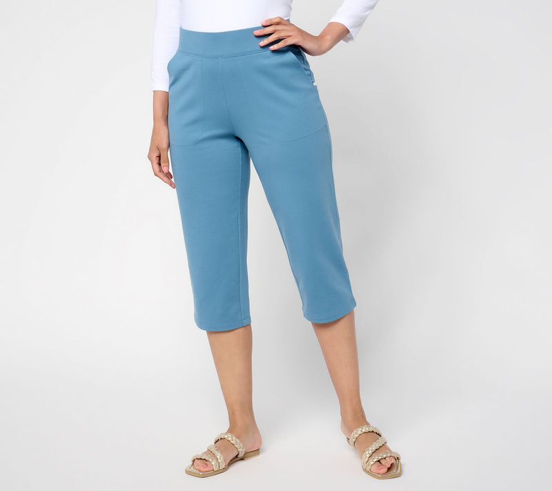 Denim & Co. Petite EasyWear French Terry Capri — View 3