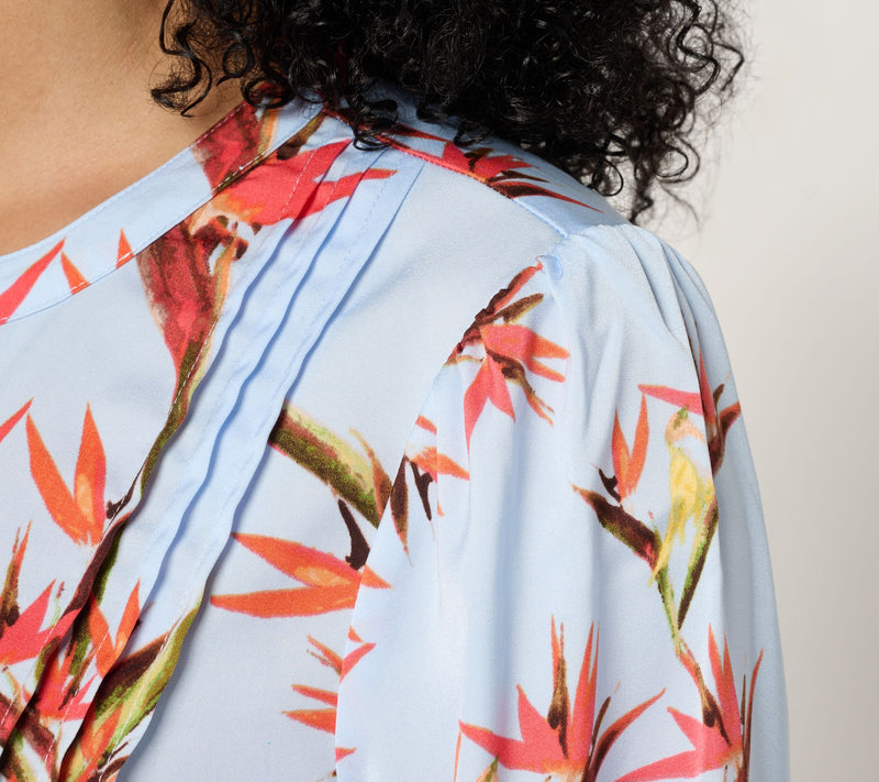 nicole by Nicole Miller Textured Long Sleeve Pleated Shirt — View 11