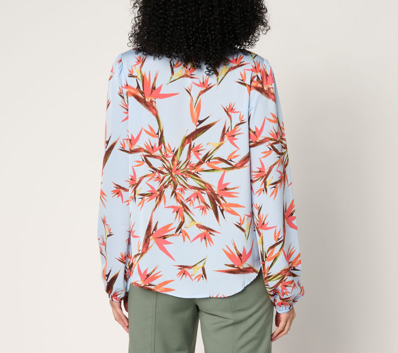 nicole by Nicole Miller Textured Long Sleeve Pleated Shirt — View 9