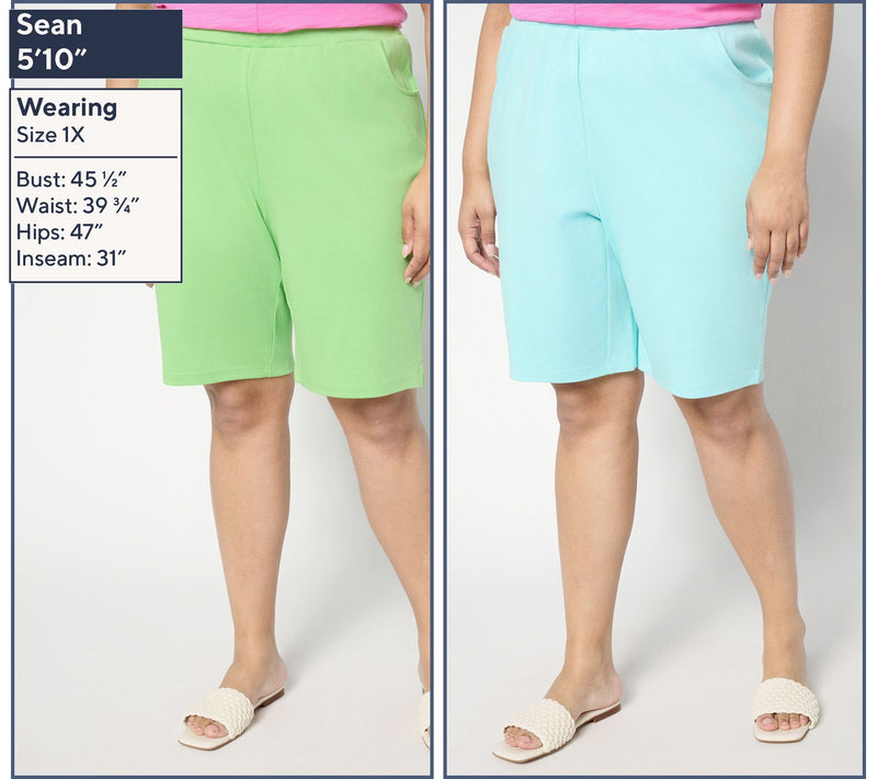 Quacker Factory Set of Two Pull-On 11" Shorts — View 2