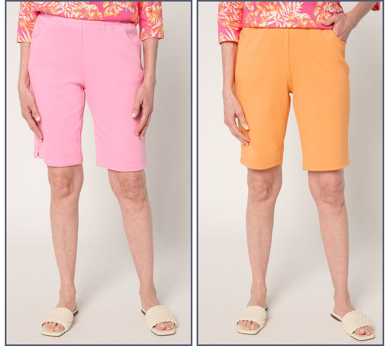 Quacker Factory Set of Two Pull-On 11" Shorts — View 11