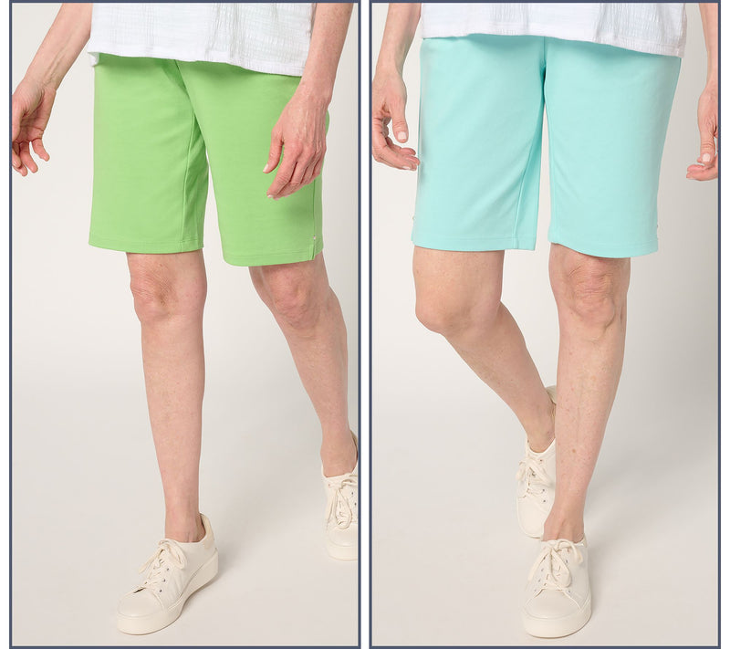 Quacker Factory Set of Two Pull-On 11" Shorts — View 12