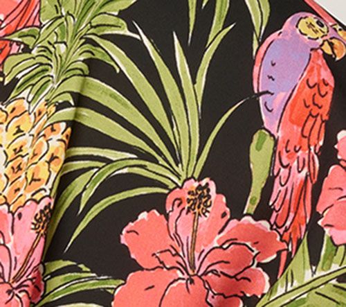 Quacker Factory Tropical Heat Border Print Top — View 7