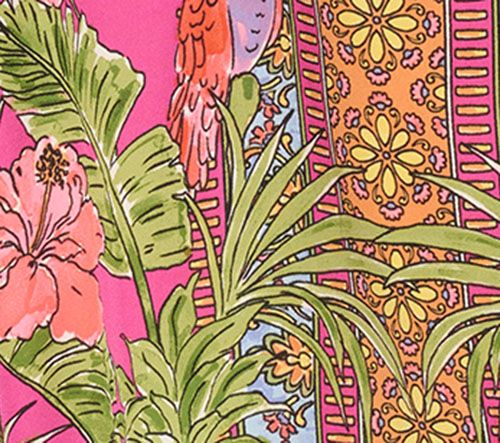 Quacker Factory Tropical Heat Border Print Top — View 8