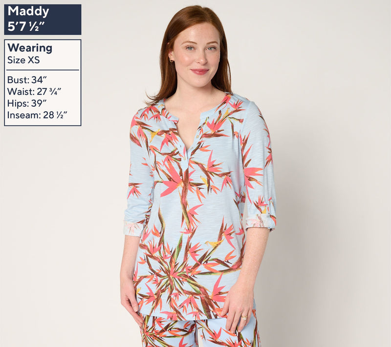 nicole by Nicole Miller Slub Knit Top with Roll-Tab Sleeve — View 3