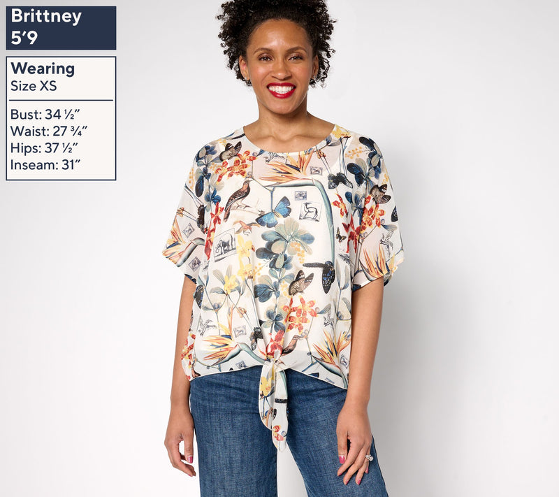 nicole by Nicole Miller Luxe Chiffon Tie Front Blouse — View 2